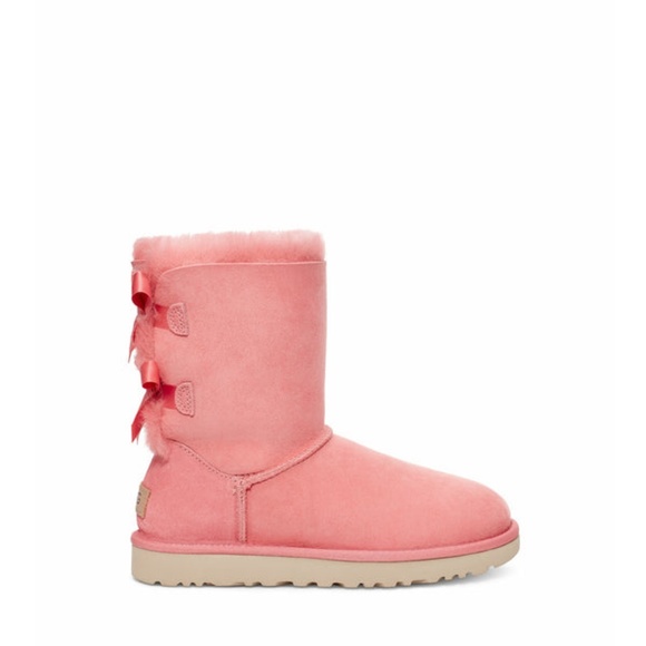 UGG Bailey Bow II Womens Mid-Calf Suede Winter Boots Pink 1016225 PBSM NEW Sz 7 - Picture 5 of 11